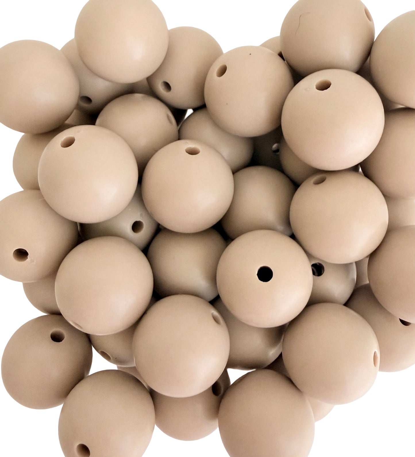 Matte Finish Beige Round Beads • 6mm, 9mm, 13mm and 16mm Acrylic Craft Beads for Jewelry Making & DIY Crafts