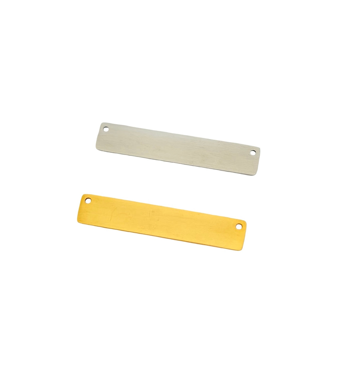 6mm x 32mm Shiny Long Bar Blank • Stainless Steel • Gold over Stainless Steel