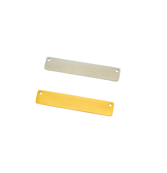 6mm x 32mm Shiny Long Bar Blank • Stainless Steel • Gold over Stainless Steel