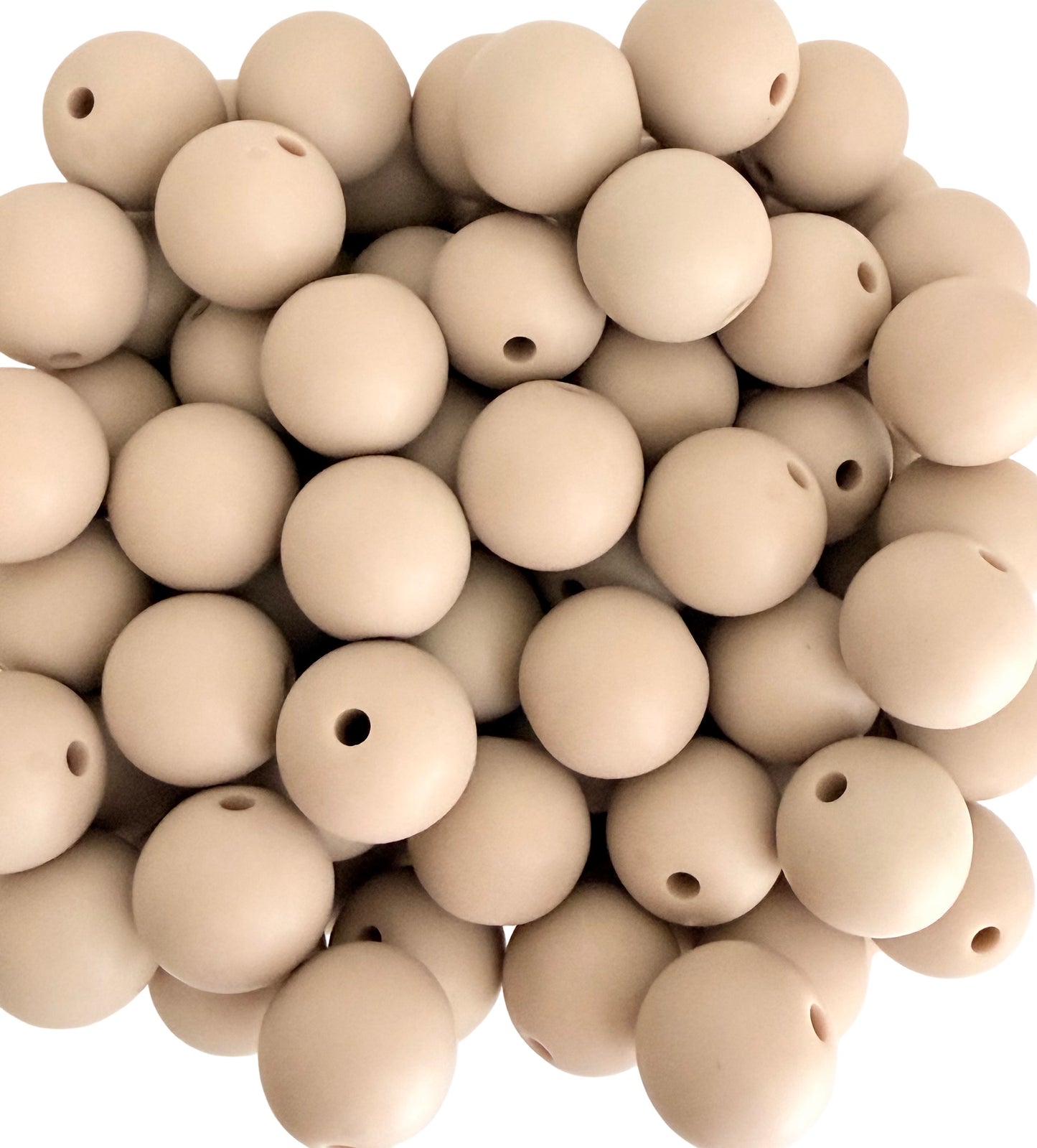 Matte Finish Beige Round Beads • 6mm, 9mm, 13mm and 16mm Acrylic Craft Beads for Jewelry Making & DIY Crafts