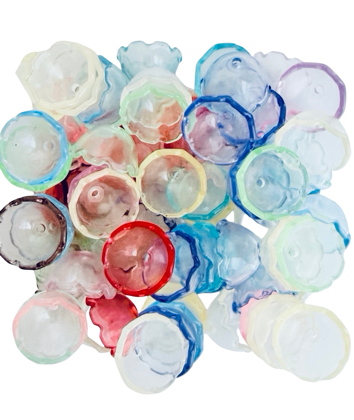 Acrylic Half Dome Beads • Random Mix Transparent Half Round Beads for Jewelry Making & Crafts