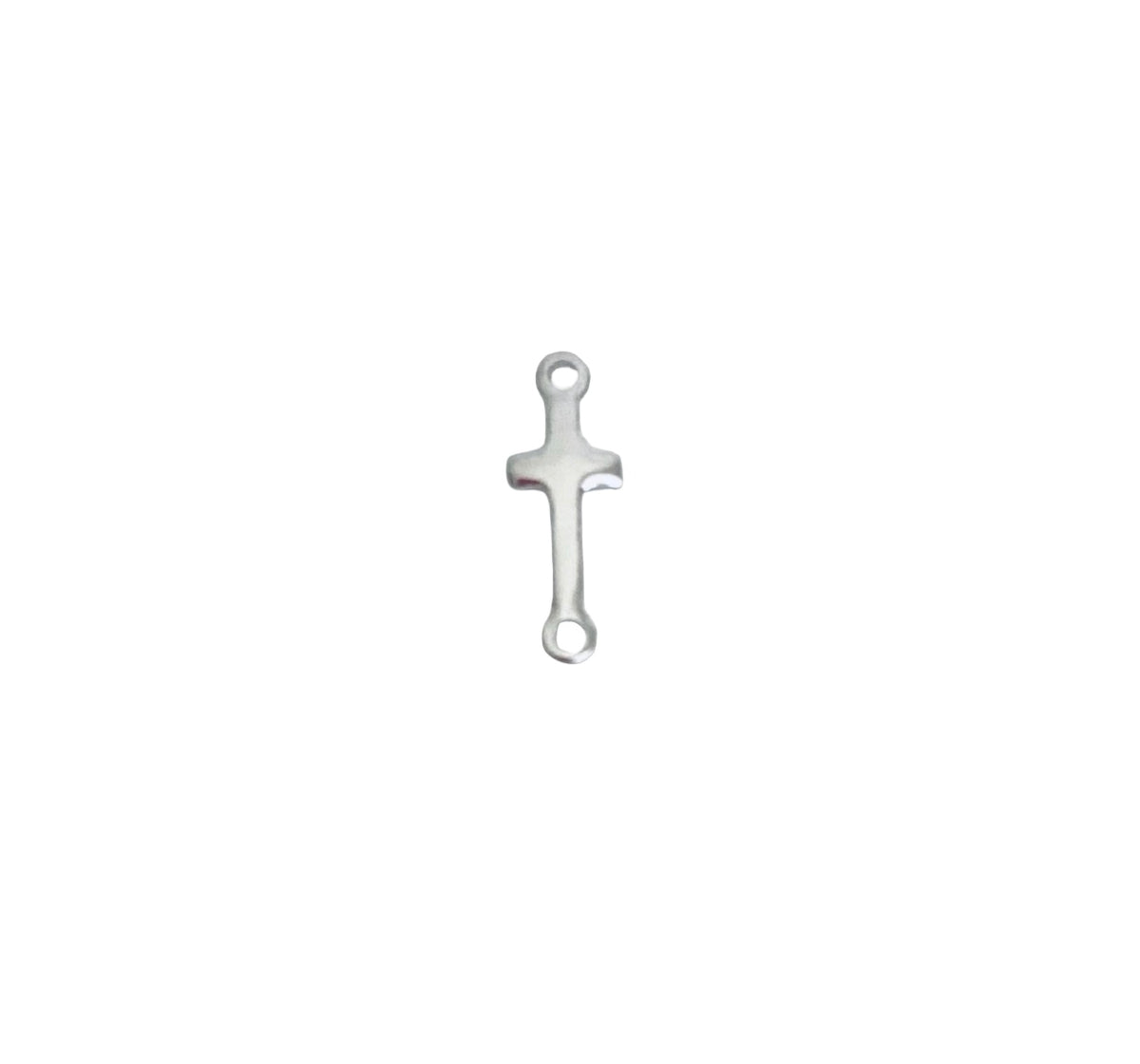 Shiny Slim Cross Connector • Stainless Steel • Gold over Stainless Steel