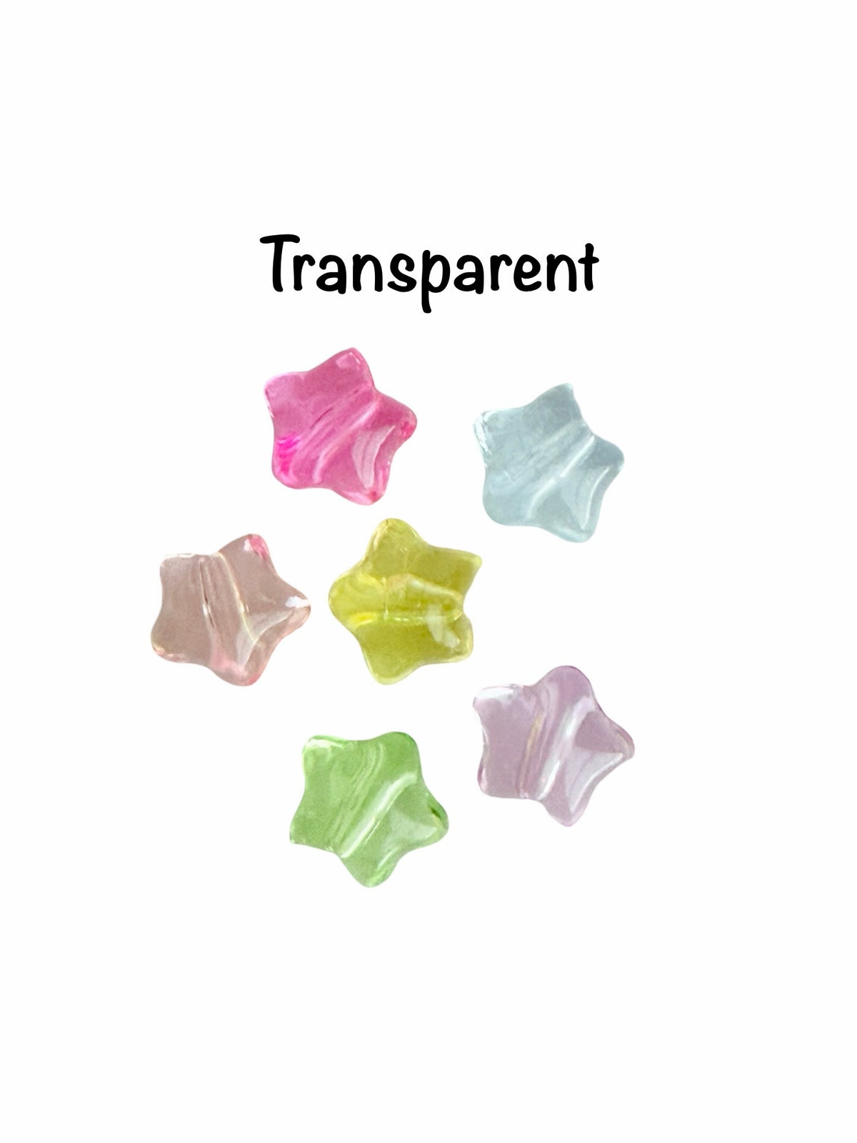 12mm Acrylic Puffy Star Beads • Random Assortment of Transparent or Matte Finish • Star Beads for Jewelry Making