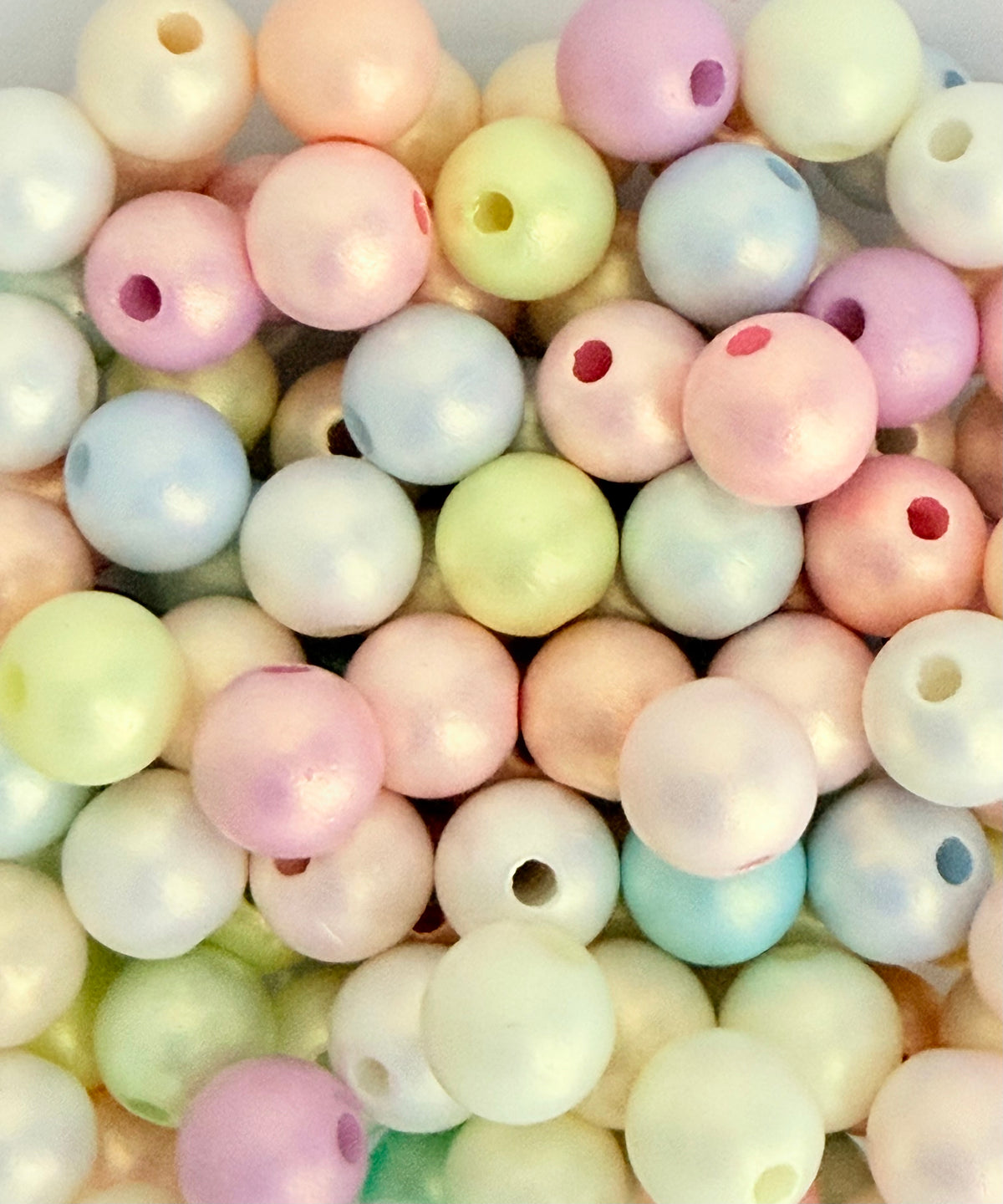 10mm Pearlescent Acrylic Round Beads • Random Pastel Mix • Beads for Jewelry Making
