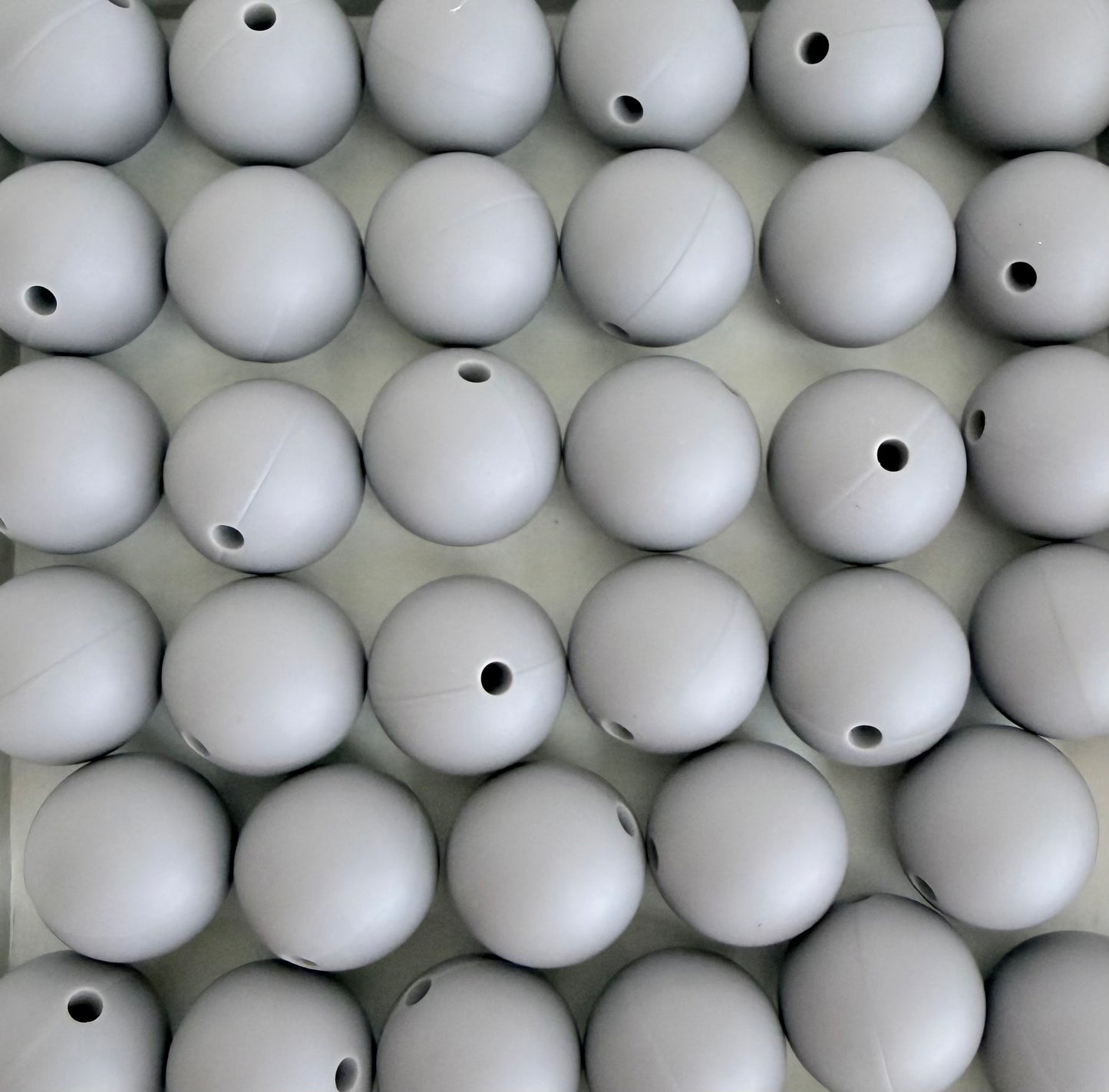 15mm Grey Silicone Beads • Round Beads (Sold Per Piece) for Jewelry Making, Keychains & DIY Crafts