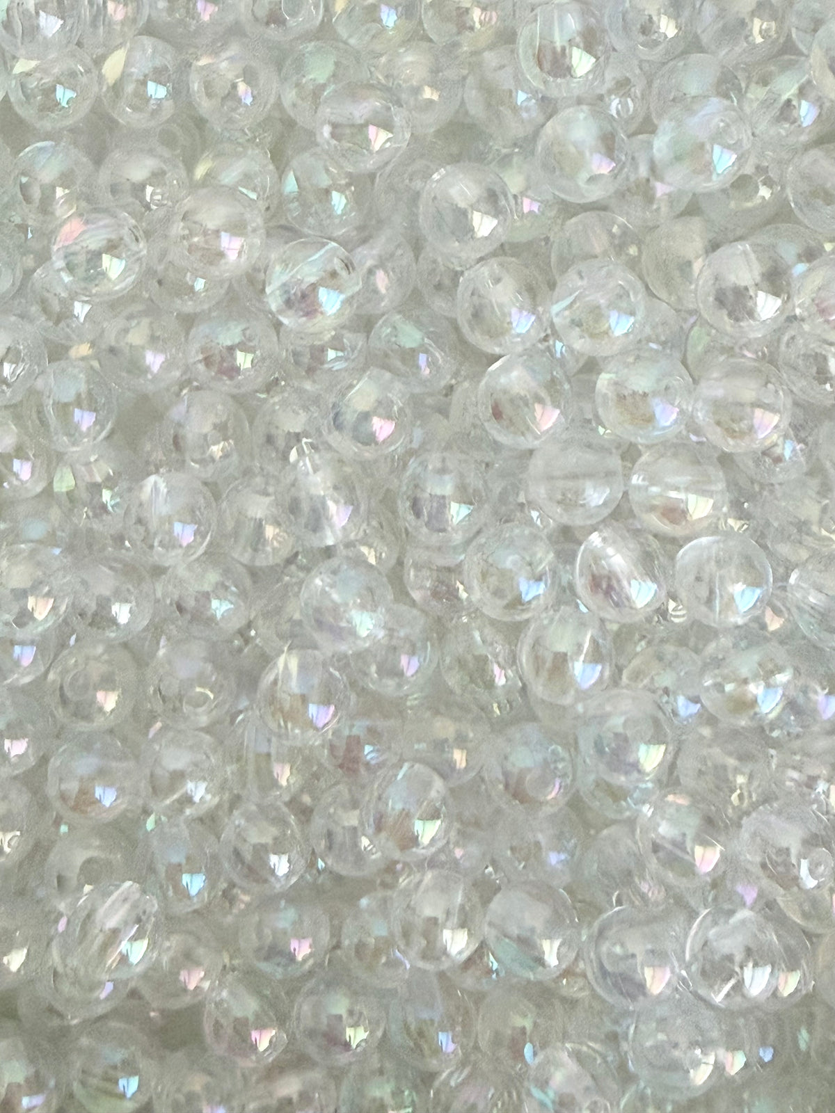 6mm Clear AB Acrylic Round Beads • Iridescent Beads for Jewelry Making