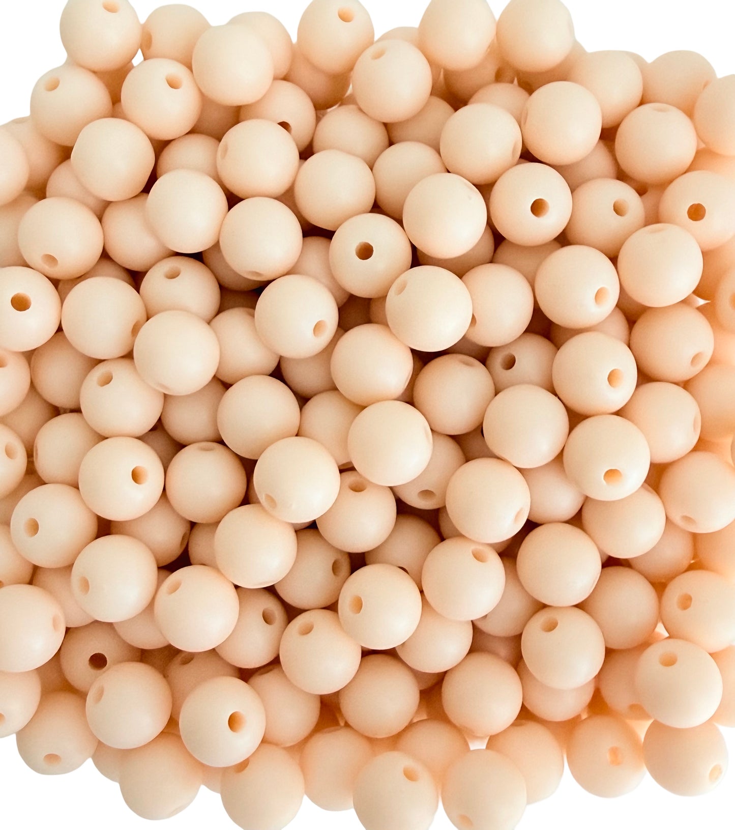 Matte Nude Peach Round Acrylic Beads • Soft Pastel Nude Peach Beads
