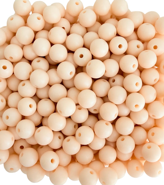 Matte Nude Peach Acrylic Round Beads • 8mm. 10mm & 14mm