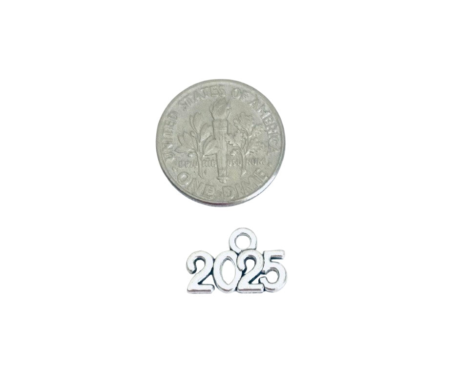 Base Metal Tiny Year Number Charms 2026 • 2027 • 2028 • 2025 • 2024 • 2023 • 2022