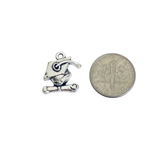 Base Metal Small Graduation Cap Charm