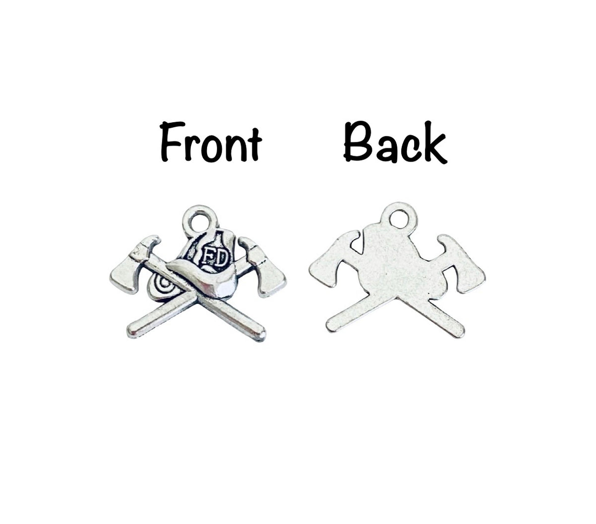 Base Metal Fire Fighter Charms (Fire Extinguisher • Dept Cap with Axes)