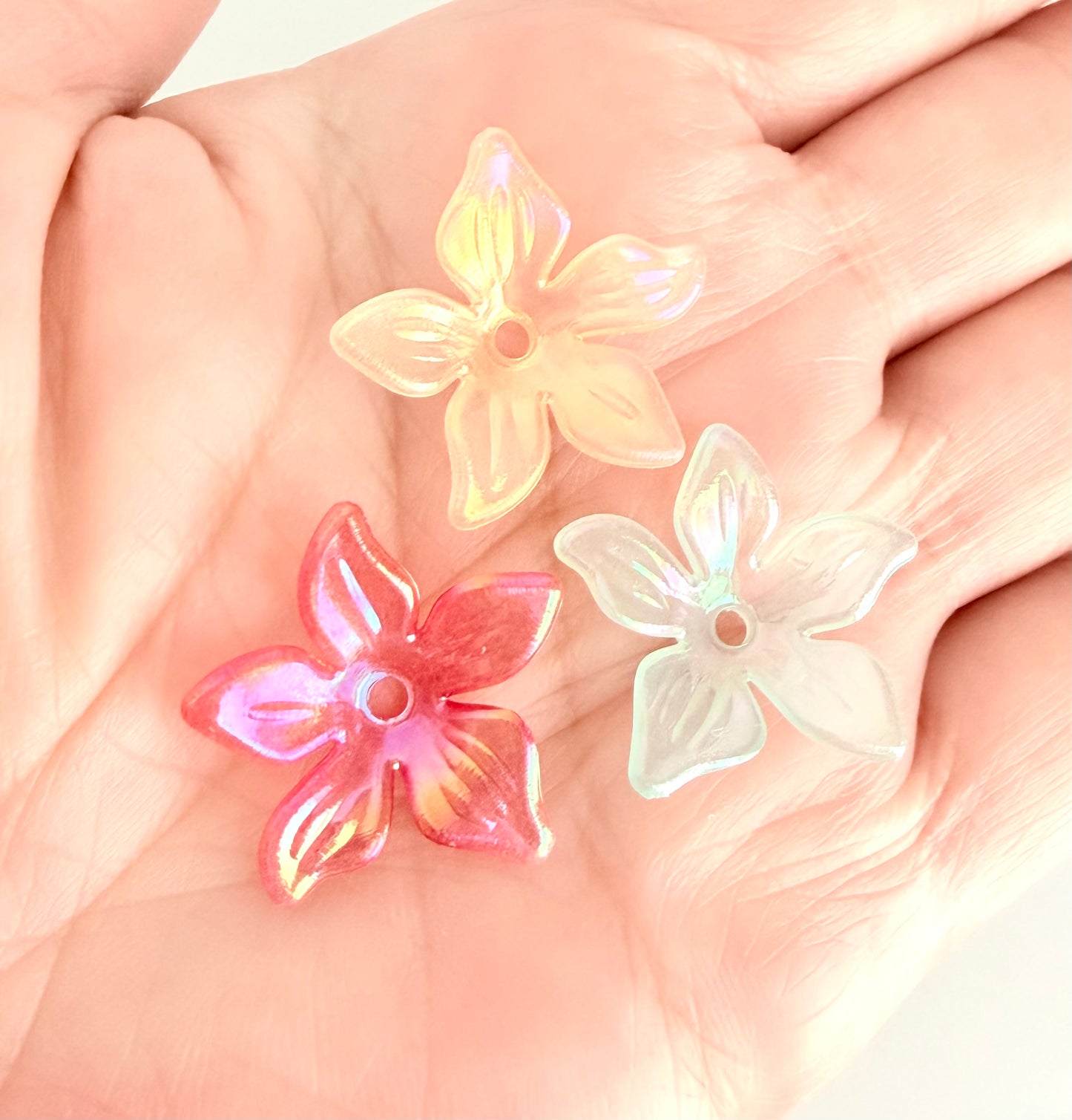 20mm Mixed Color Translucent AB Bauhinia Flower Beads