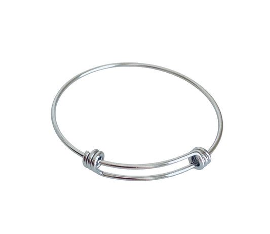 Stainless Steel Adjustable Bangle Bracelet