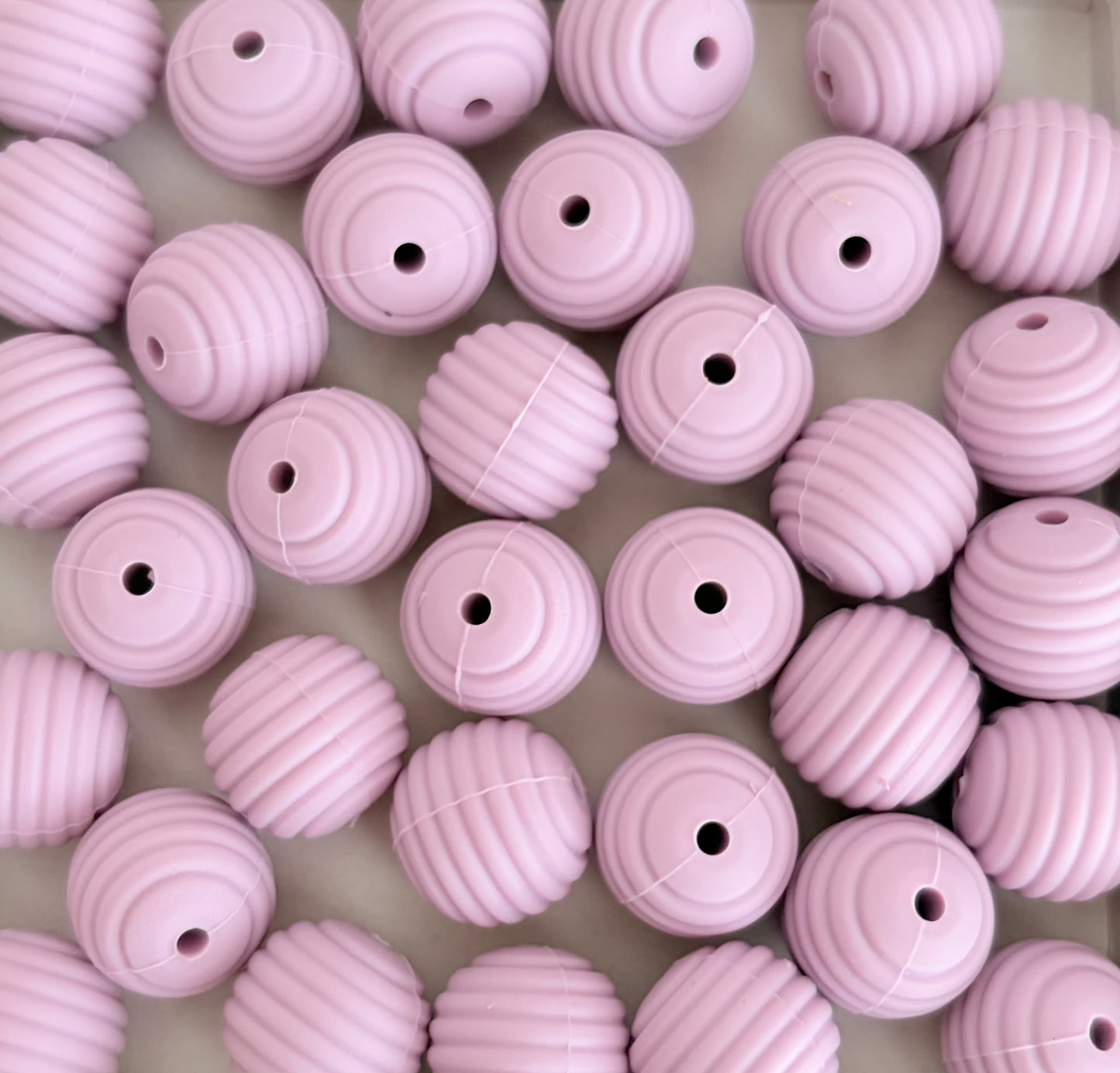 15mm Lavender Ribbed Silicone Beads • Round Textured Beads (Sold Per Piece) for Jewelry Making, Keychains & DIY Crafts (Copy)
