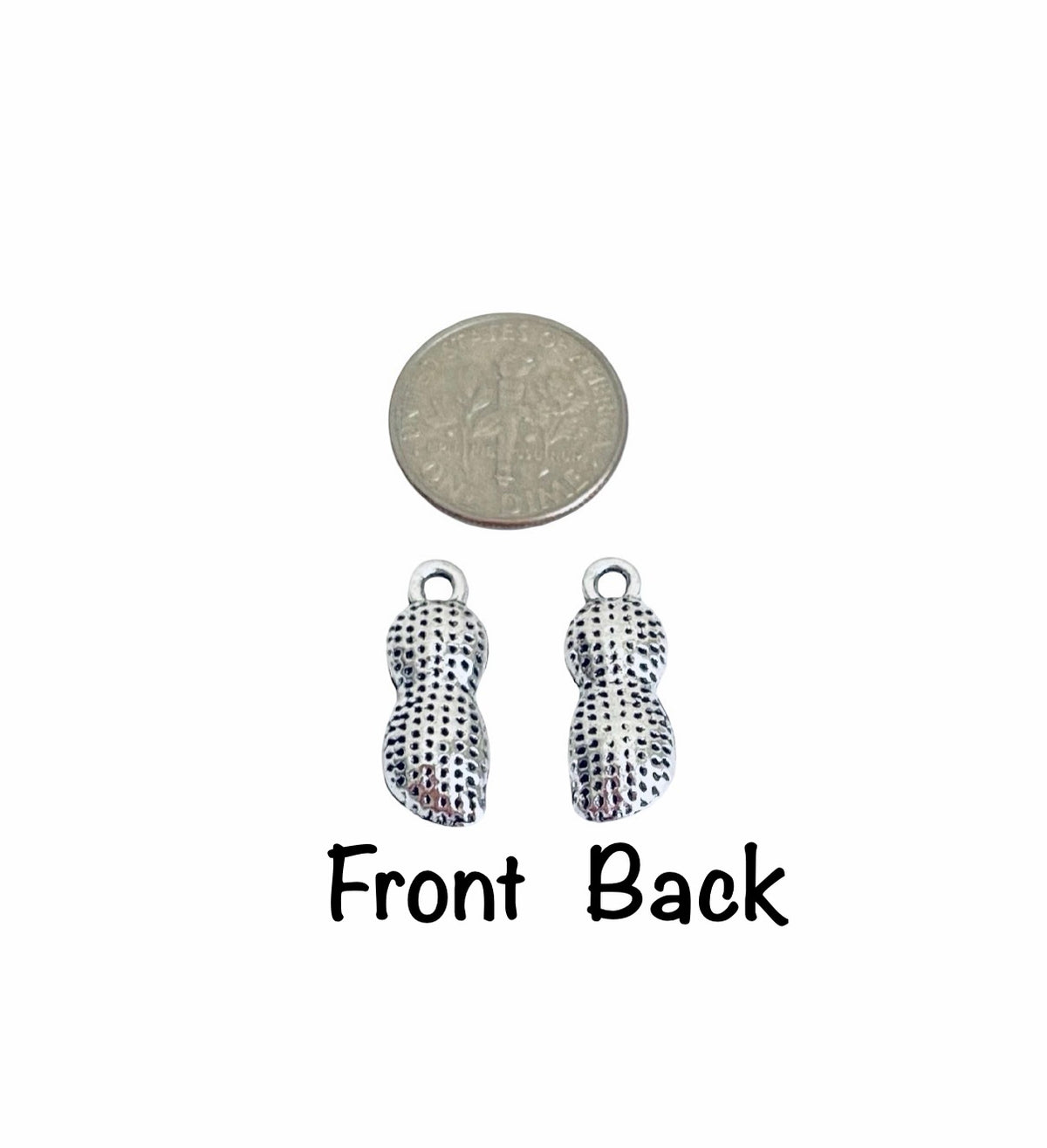 Base Metal Small Peanut Charm