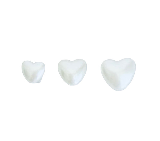 Faux Pearl Puffy Heart Beads for Jewelry Making • (10mm, 12mm or 14mm)