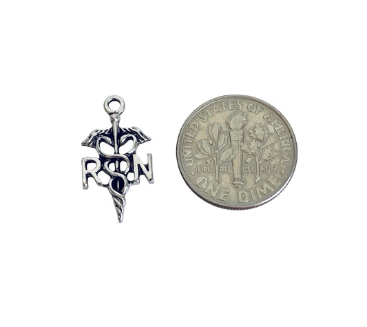 Base Metal Registered Nurse Charm