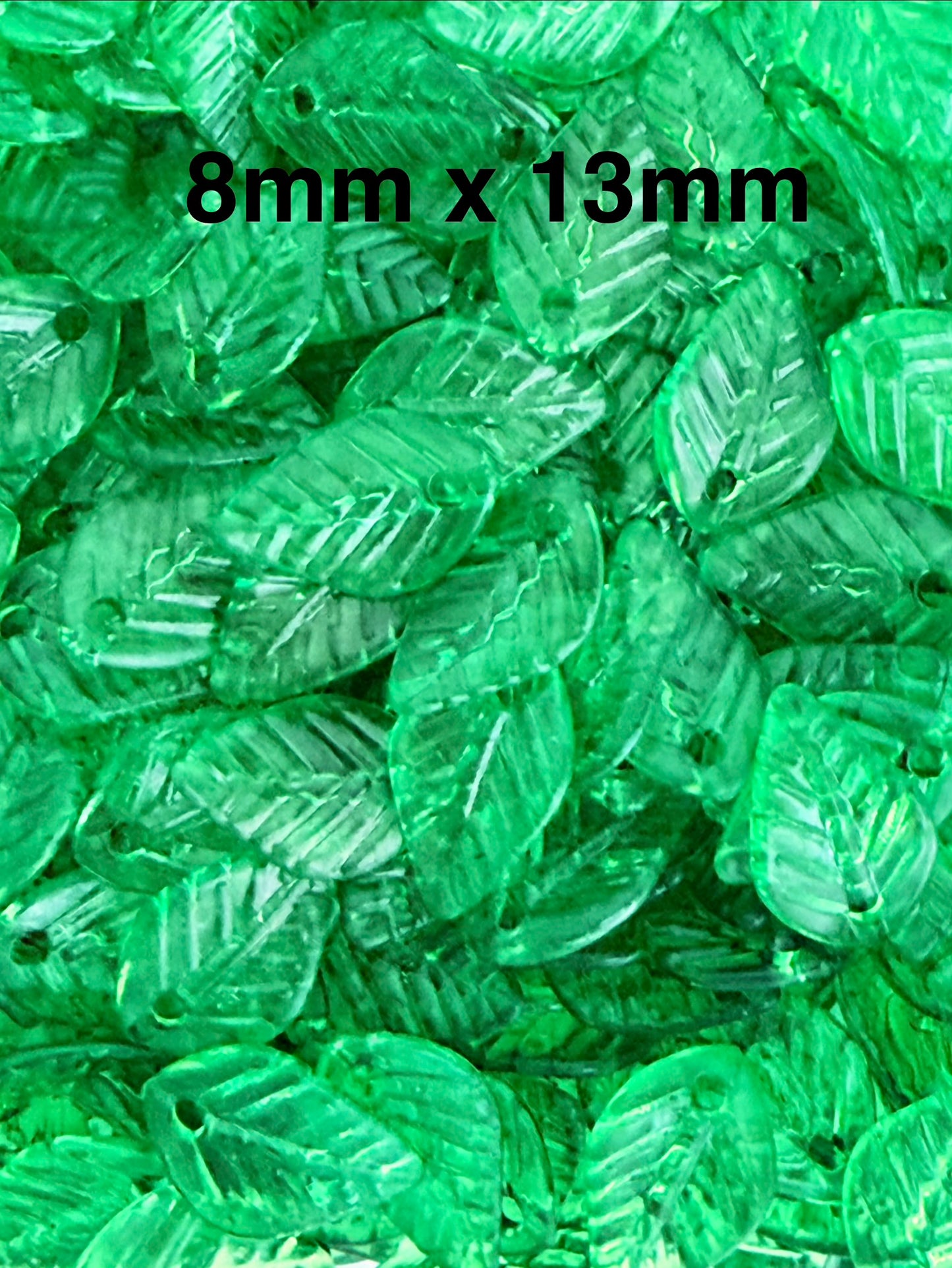 Acrylic Green Leaf Beads