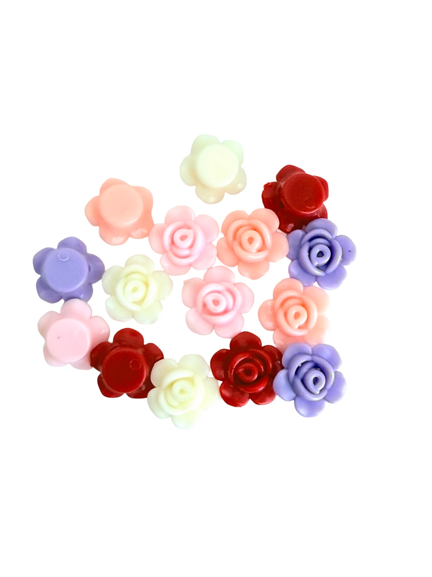 Small Acrylic Rose Beads • Mini Flower Beads for Jewelry Making Craft Supplies