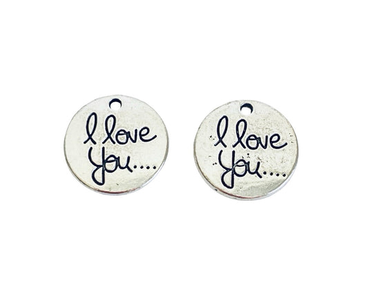 Base Metal I Love You Charm
