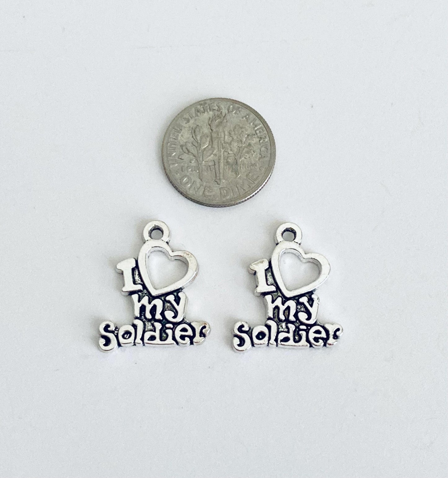 I Love My Soldier Charm