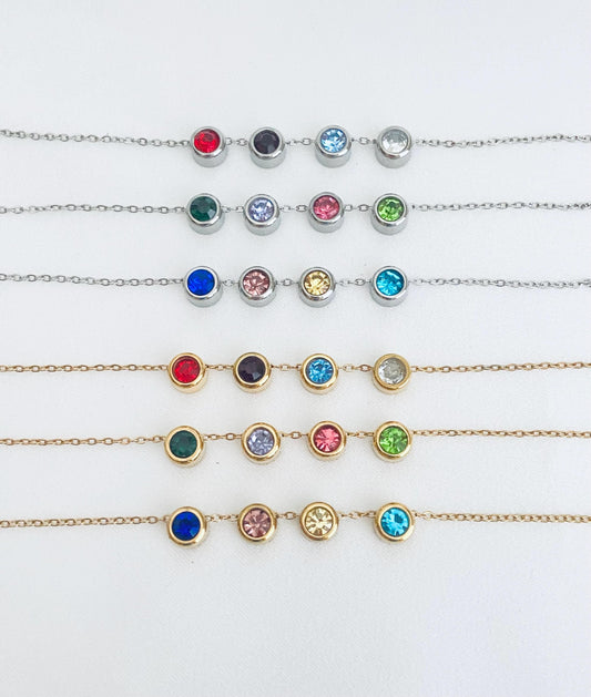 Stainless Steel Glass Birthstone Charm (6mm)