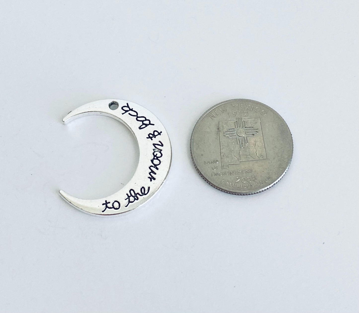 Base Metal Large Crescent Moon Charm