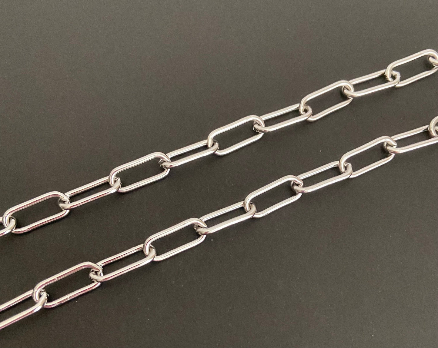 7x17mm Stainless Steel Paperclip Chain for Jewelry Making • Large Paperclip Link Chain for Necklaces, Bracelets & DIY Jewelry