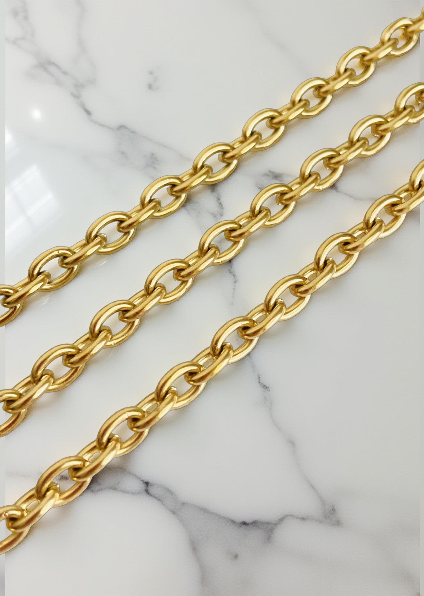 18K Gold Over Stainless Steel Oval Chain (4.5x6mm)