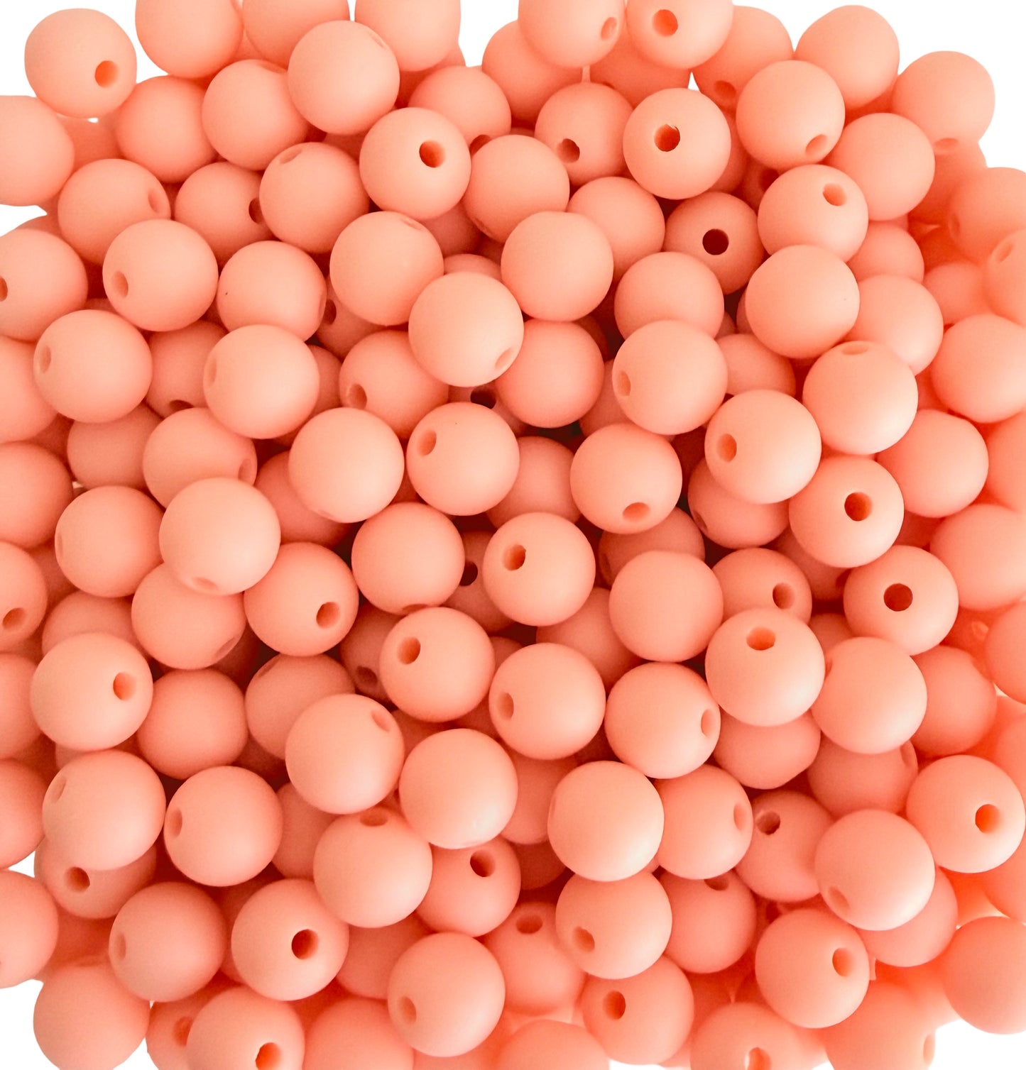 Matte Finish Round Peach Pink Beads • 5mm, 7mm, and 9mm Acrylic Craft Beads for Jewelry Making & DIY Crafts