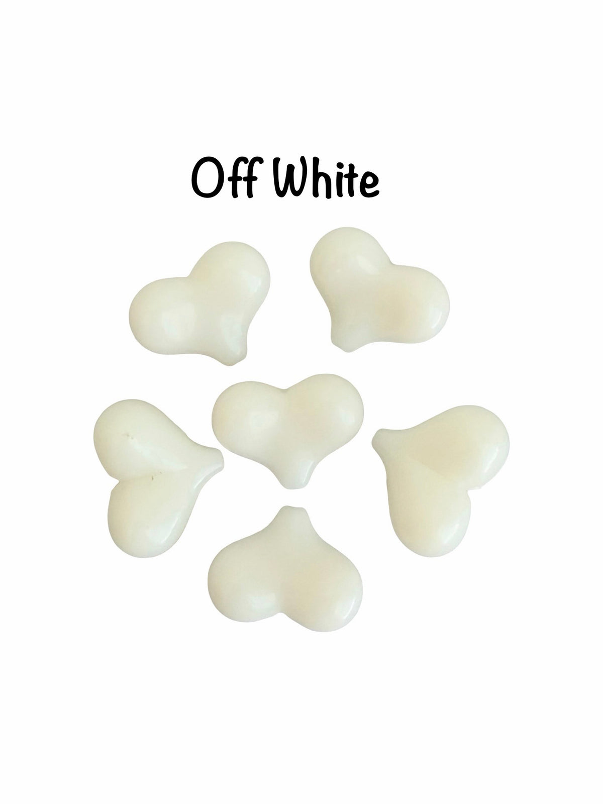 Large Acrylic Puffy Heart Beads • 22mm x 17mm • Off White & Random Mix of Translucent Heart Beads