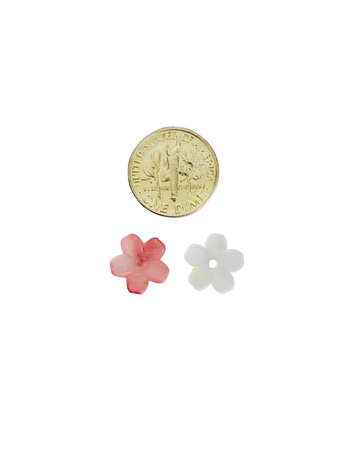 11mm Small 5-Petal Acrylic Flower Beads with Gold Dust • Random Mix Color Floral Beads for Jewelry Making & Crafts