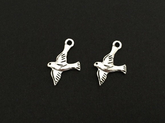 Base Metal Dove Charm