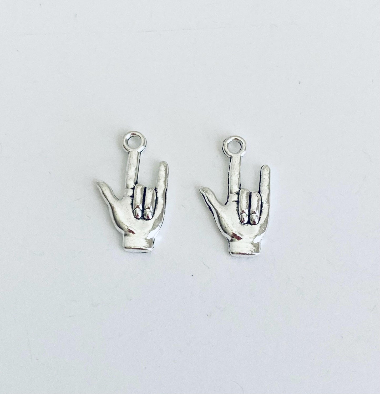 Base Metal I Love You Hand Sign Charm