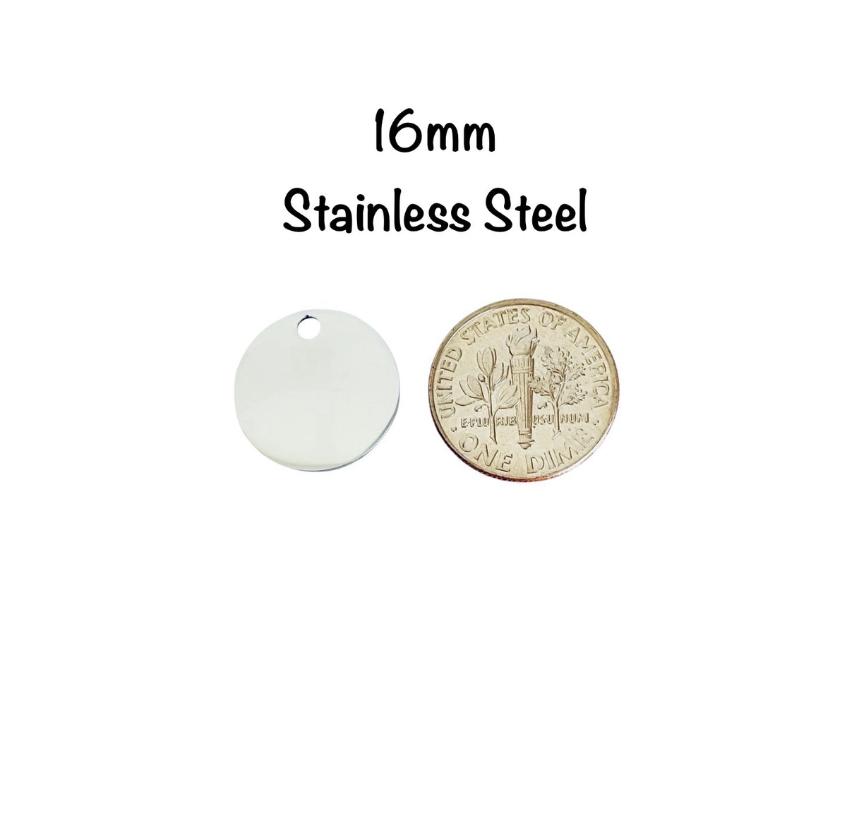 16mm Shiny Round Blanks • Stainless Steel • Gold over Stainless • Rose Gold over Stainless