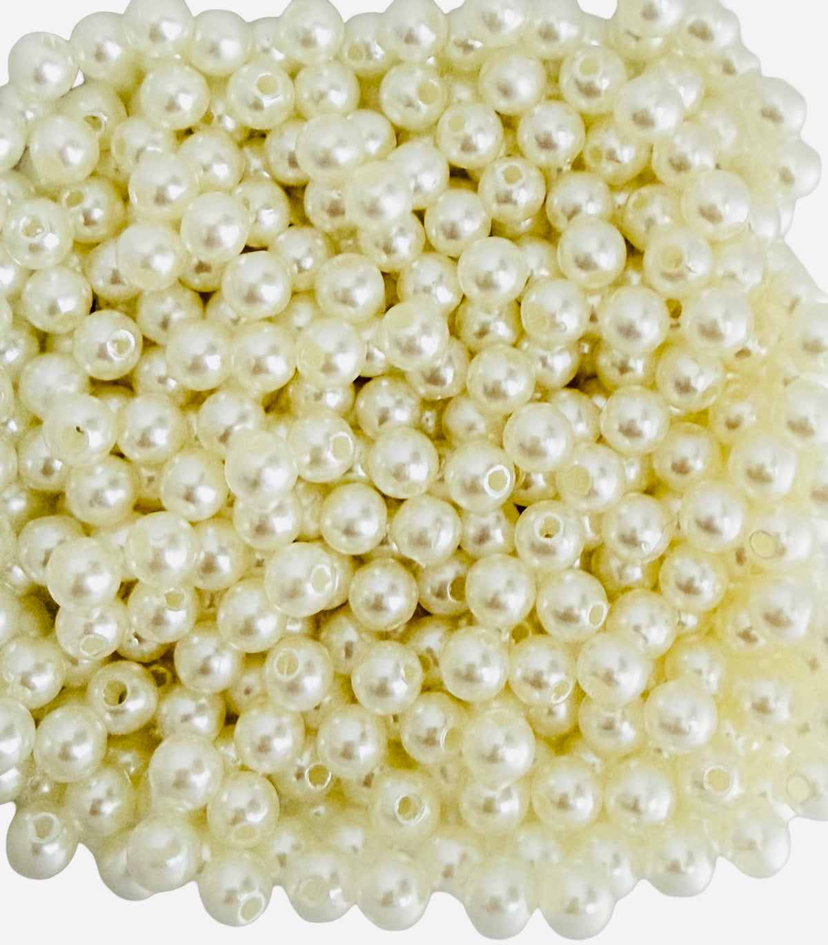 Off-White Faux Pearl Beads • 4mm, 6mm, 8mm & 10mm • Pearl Beads for Jewelry Making & Crafts