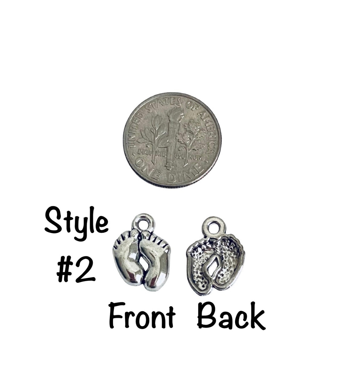 Base Metal Tiny Footprint Charms