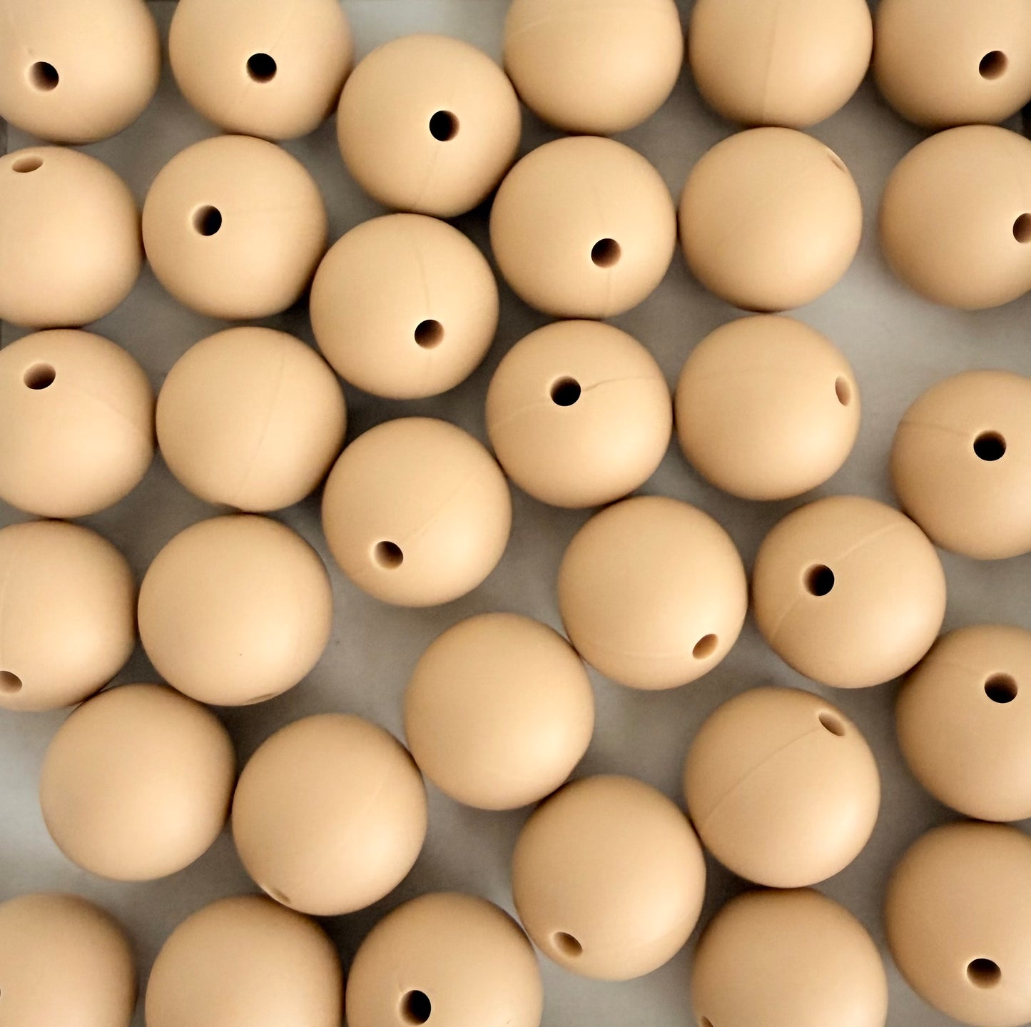 15mm Beige Silicone Beads • Round Beads (Sold Per Piece) for Jewelry Making, Keychains & DIY Crafts