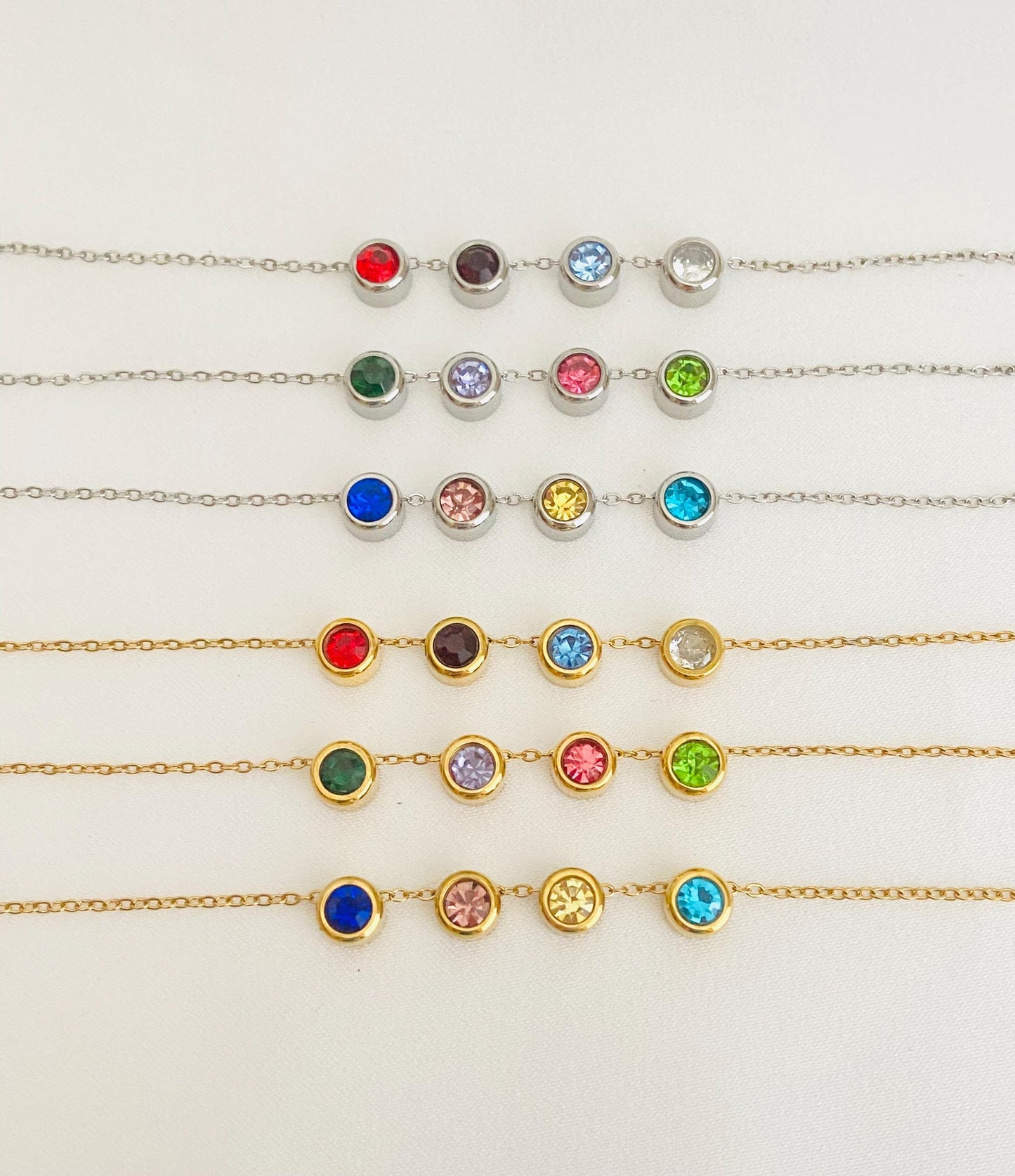 Stainless Steel Glass Birthstone Charm (6mm)