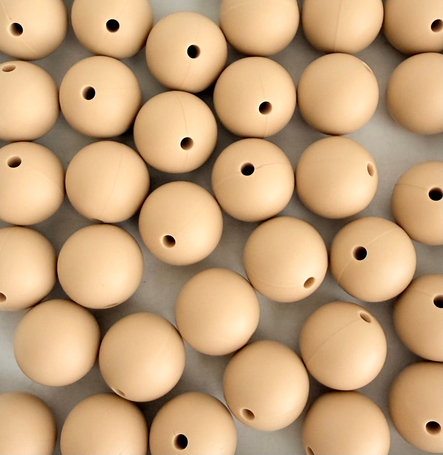15mm Beige Silicone Beads • Round Beads (Sold Per Piece) for Jewelry Making, Keychains & DIY Crafts