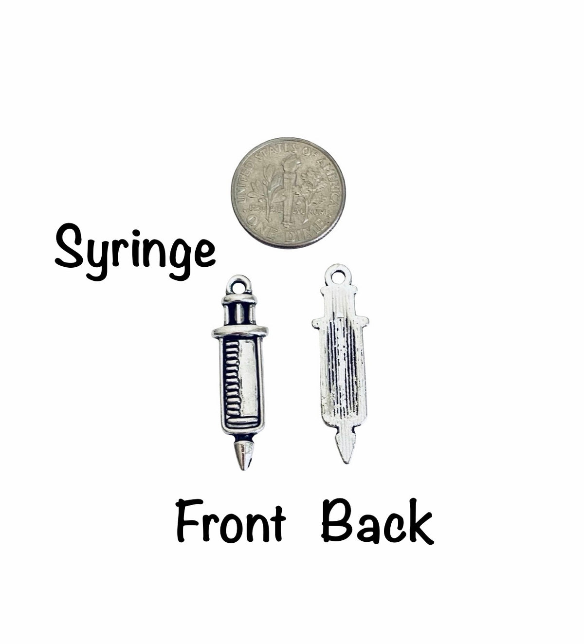 Base Metal Medical Occupation Charms (Nurse Cap • Nurses • Syringe • Stethoscope)
