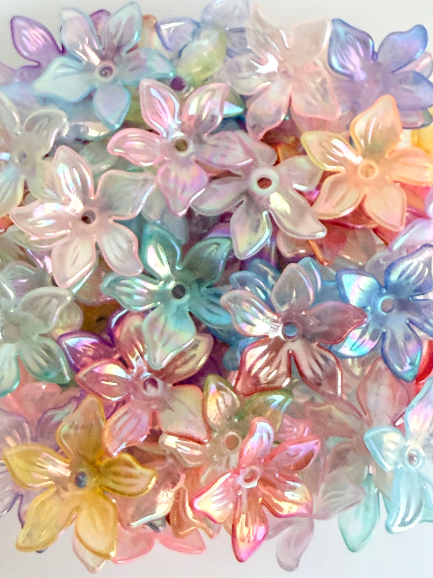 20mm Mixed Color Transparent AB Bauhinia Flower Beads