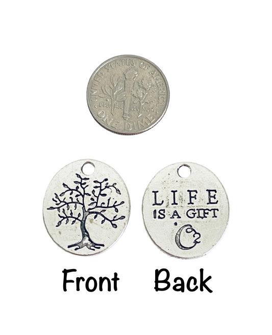 Base Metal “Life is a Gift” Charm