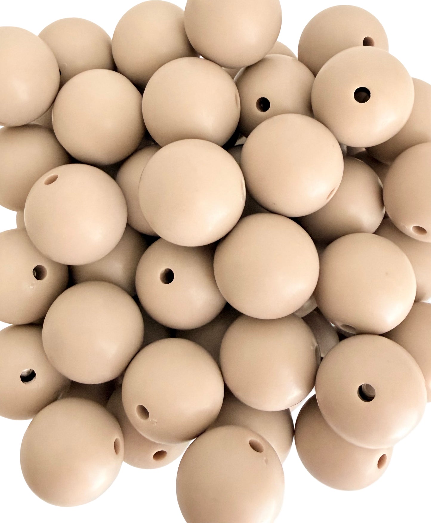 Matte Finish Beige Round Beads • 6mm, 9mm, 13mm and 16mm Acrylic Craft Beads for Jewelry Making & DIY Crafts