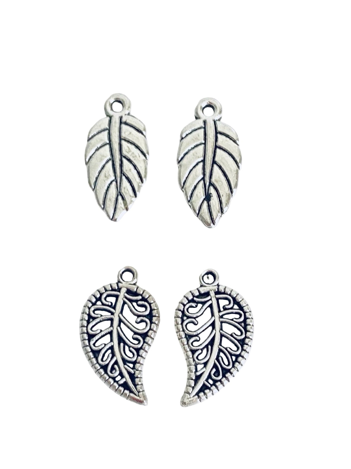 Base Metal Small Leaf Charms (Solid Leaf • Filigree Leaf)