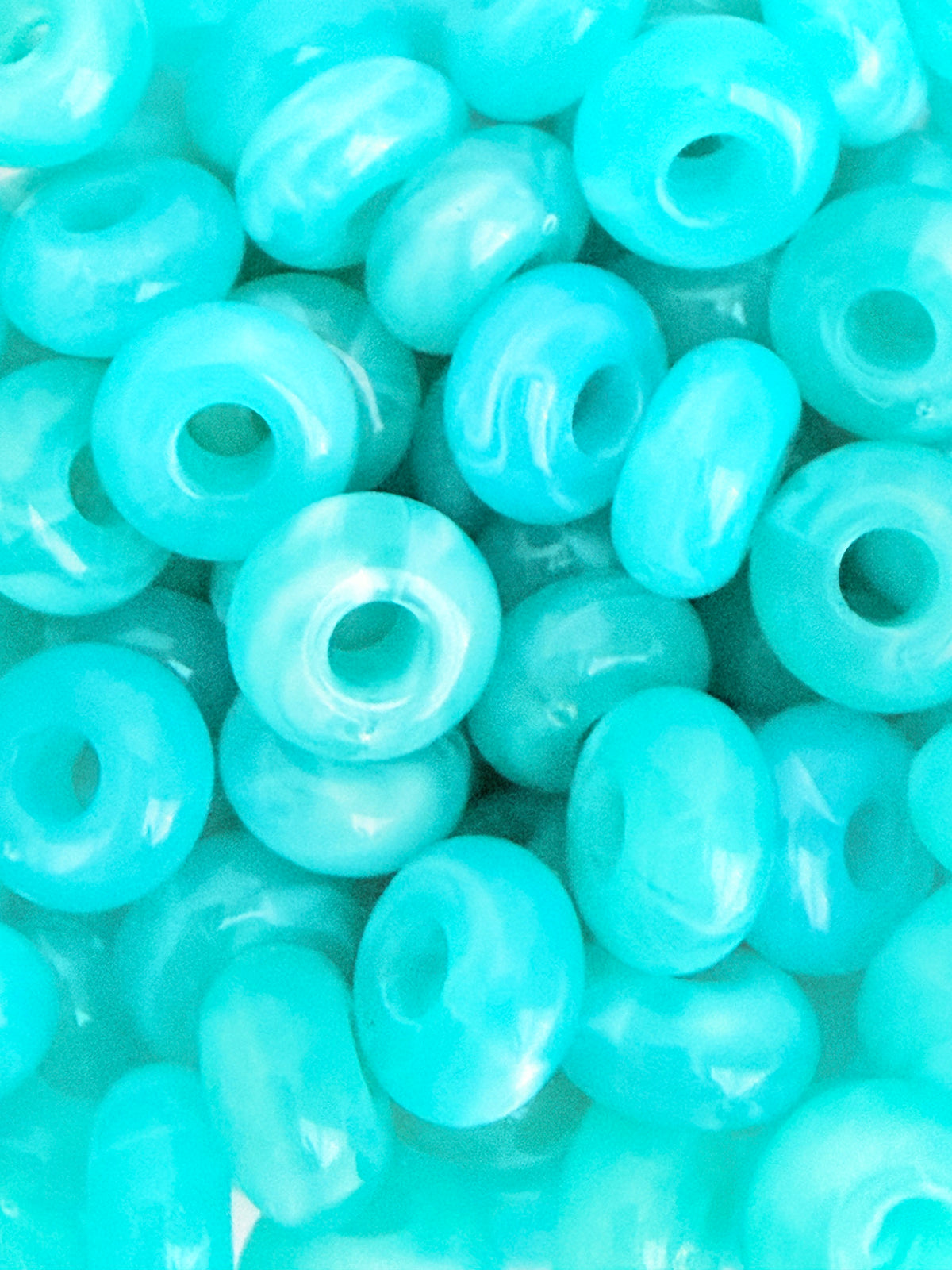 14mm Big Hole Acrylic Rondelle Beads • Assorted Color Donut-Shaped Beads for Jewelry Making