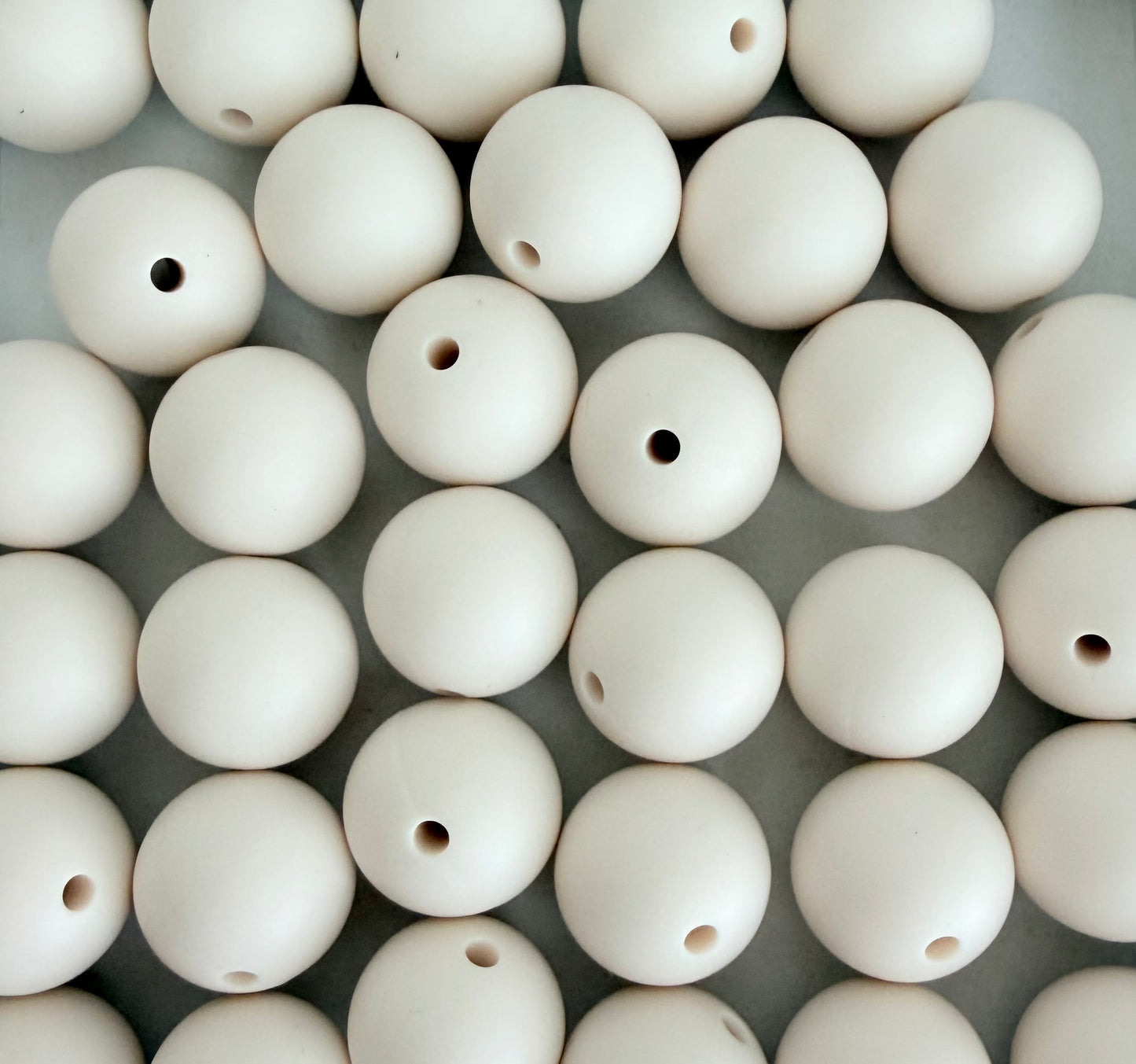 15mm Ivory Silicone Beads • Cream Round Beads (Sold by Piece) for Jewelry Making, Keychains & DIY Crafts
