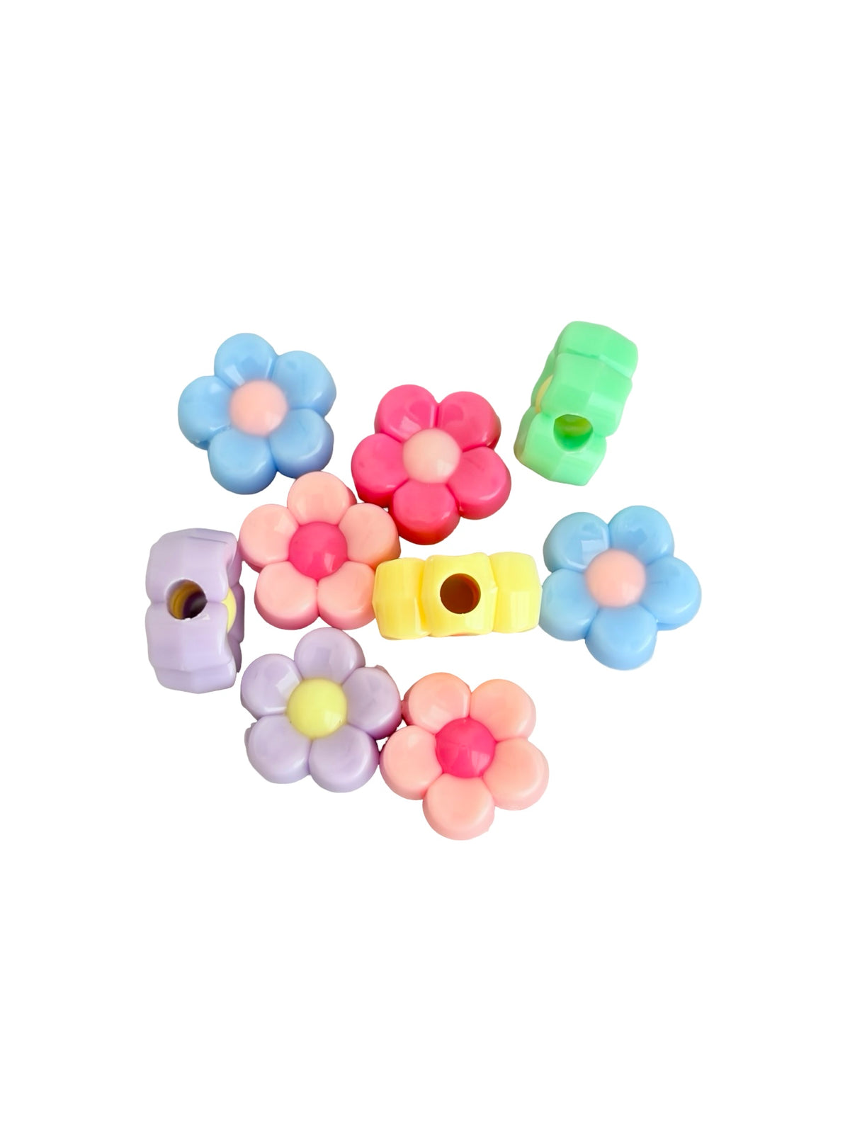 12mm Acrylic Flower Beads • Random Mix Flower Beads for Jewelry Making & Crafts