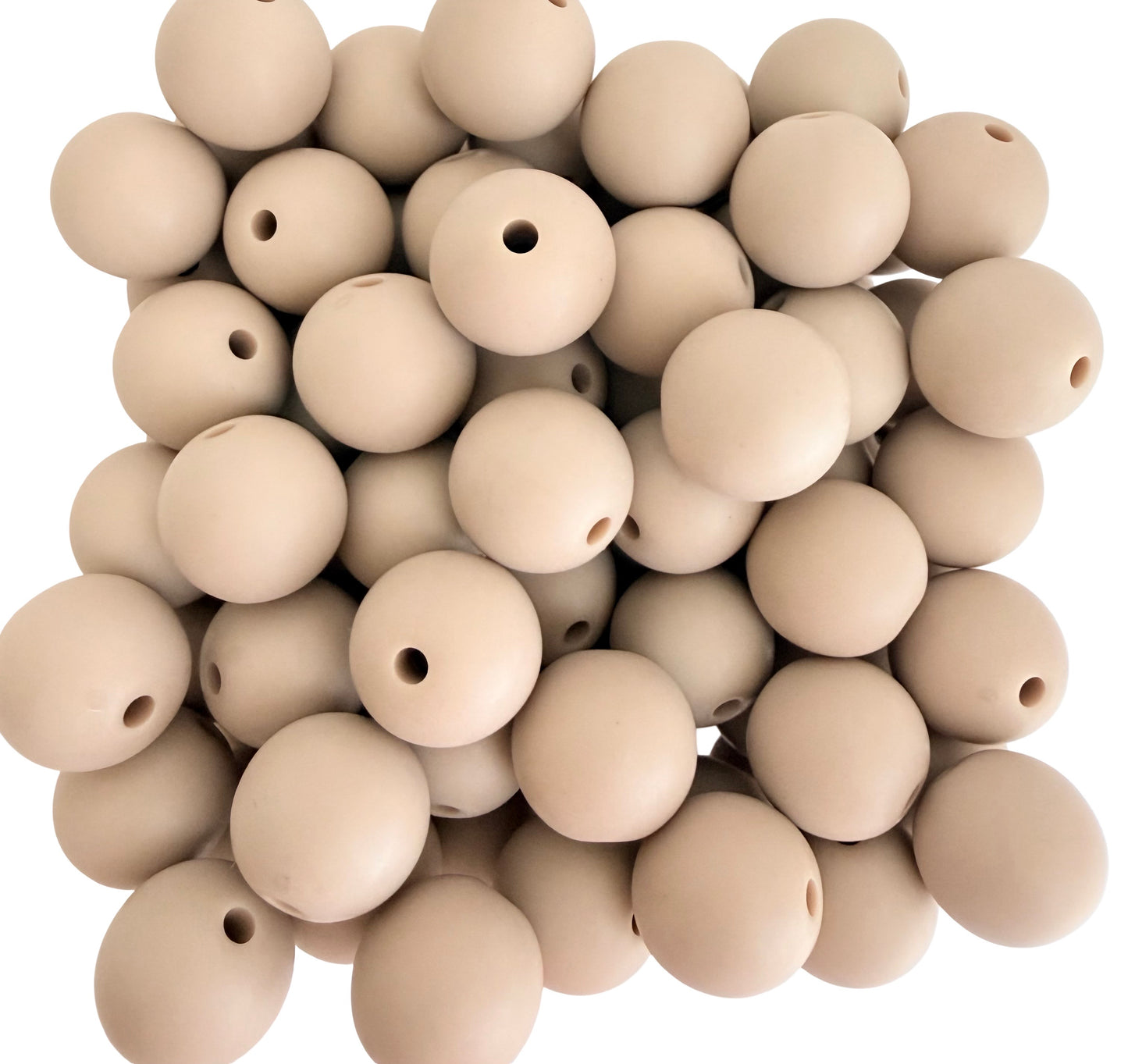 Matte Finish Beige Round Beads • 6mm, 9mm, 13mm and 16mm Acrylic Craft Beads for Jewelry Making & DIY Crafts