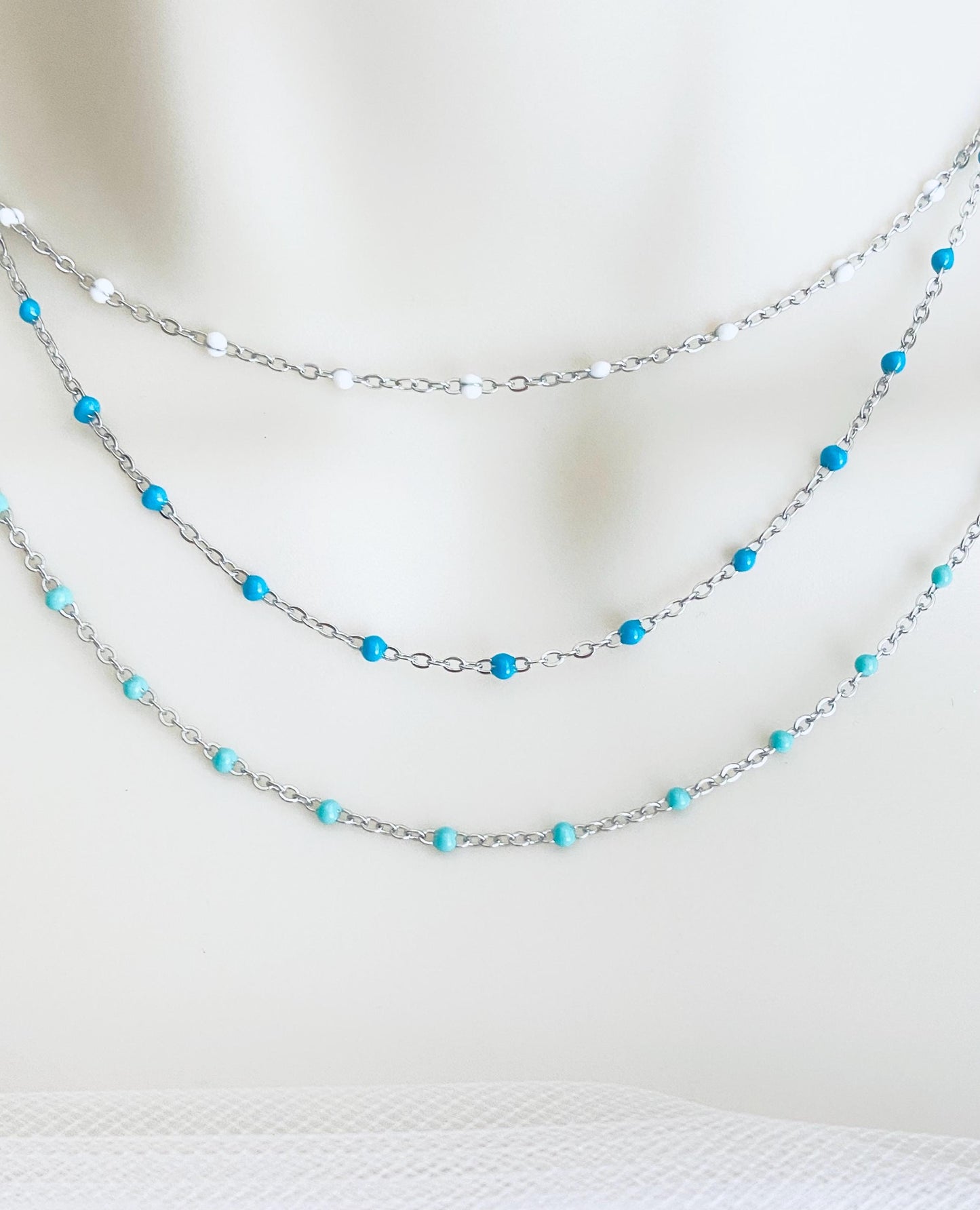 Minimalist Stainless Steel Enamel Chain Necklace